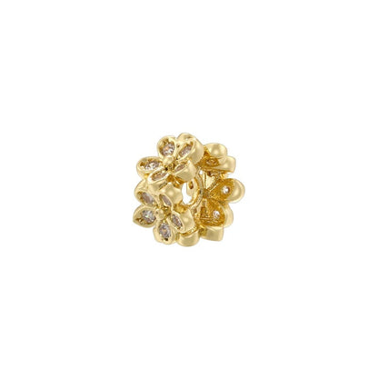1PCS 18K Gold-plated Brass Inlaid With Zircon Spacer Beads