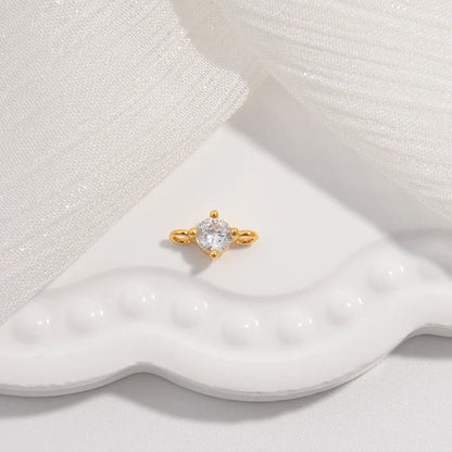 2PCS Inset Zircon Double Head Connector Buckle Charm