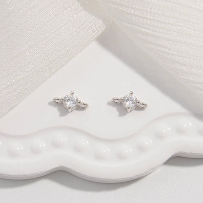 2PCS Inset Zircon Double Head Connector Buckle Charm