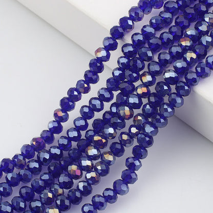 10 Strands Multicolored AB Glass Beads Crystal Faceted Flat Round Beads