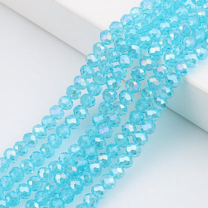 10 Strands Multicolored AB Glass Beads Crystal Faceted Flat Round Beads