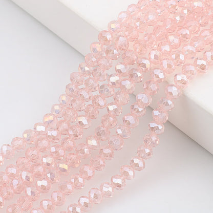 10 Strands Multicolored AB Glass Beads Crystal Faceted Flat Round Beads