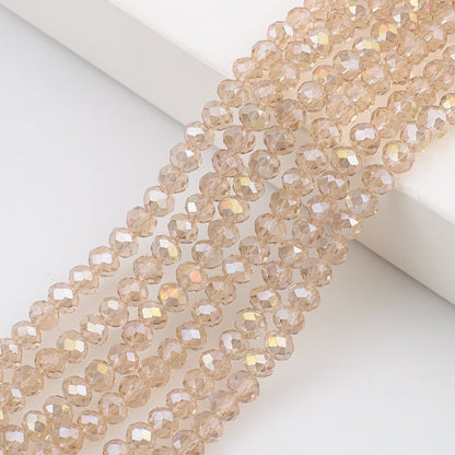 10 Strands Multicolored AB Glass Beads Crystal Faceted Flat Round Beads