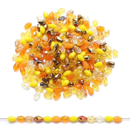 200pcs Medium Hole Teardrop-Shaped Glass Beads