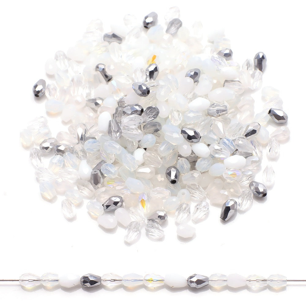 200pcs Medium Hole Teardrop-Shaped Glass Beads