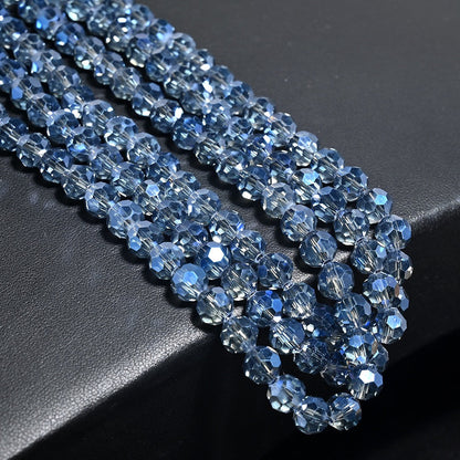 3 Strands 8mm 32‑Facet Earth Cut Glass Beads