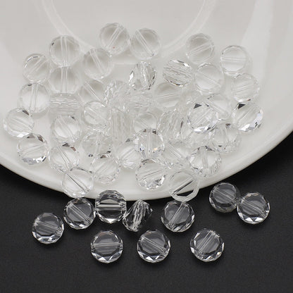 100pcs Electroplated Faceted Flat Rondelle Crystal Beads