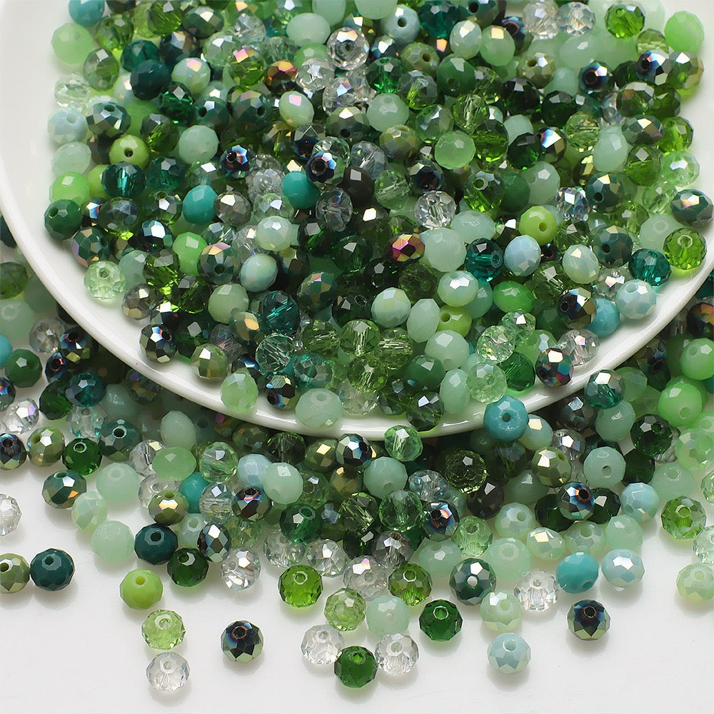 Rondelle Multicolored AB Glass Beads