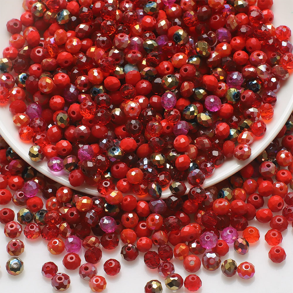 Rondelle Multicolored AB Glass Beads