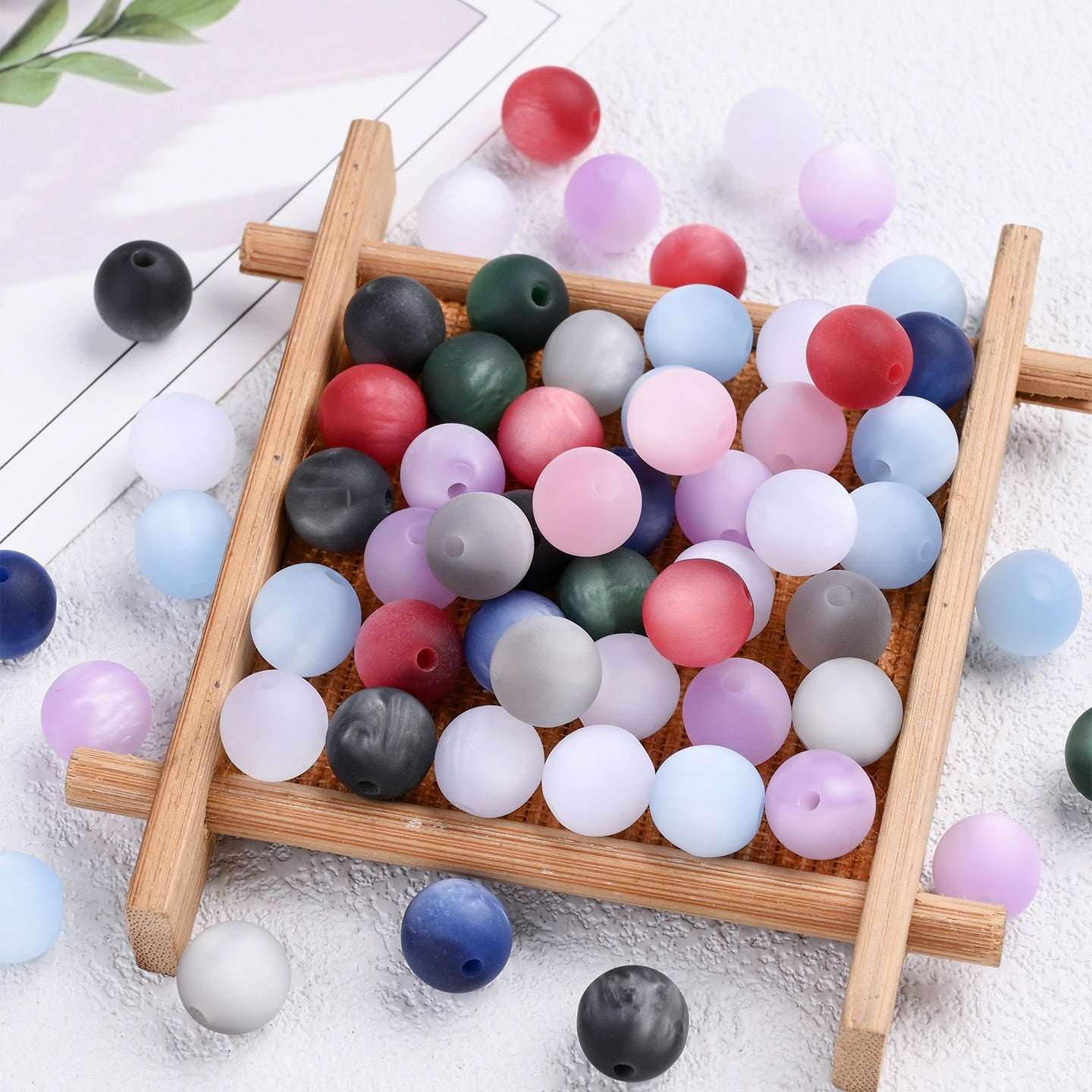 50pcs Matte Dreamy Cat Eye Resin Round Beads