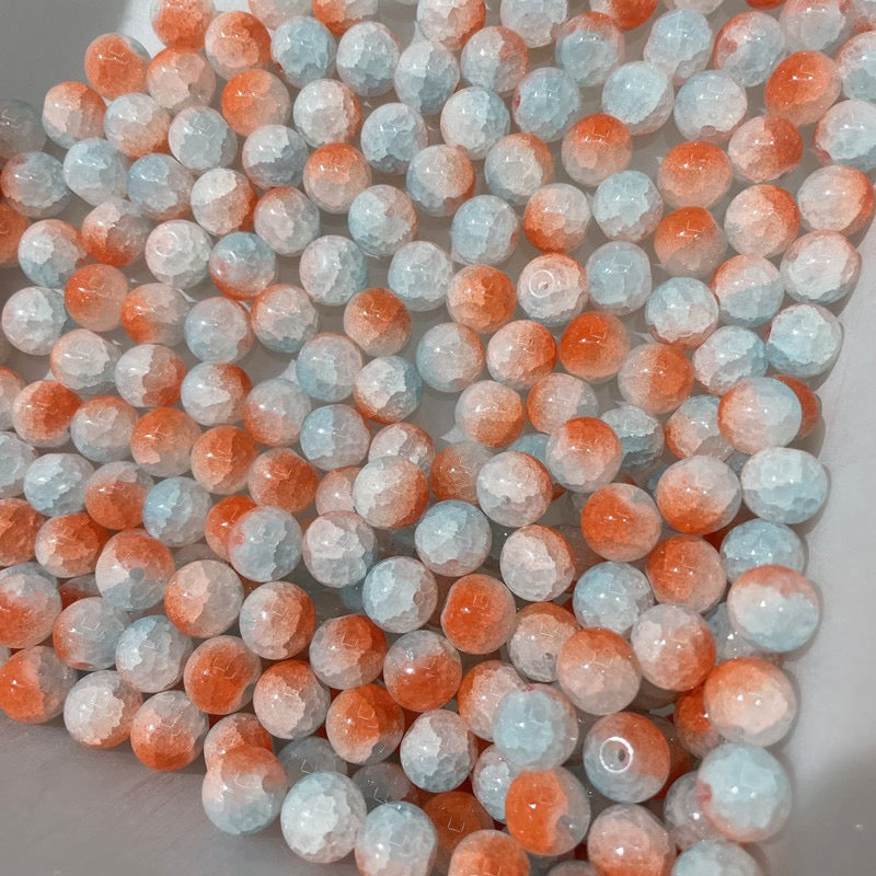 100pcs Colorful Glass Crackle Round Loose Beads