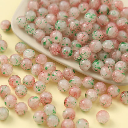 100pcs Colorful Glass Crackle Round Loose Beads