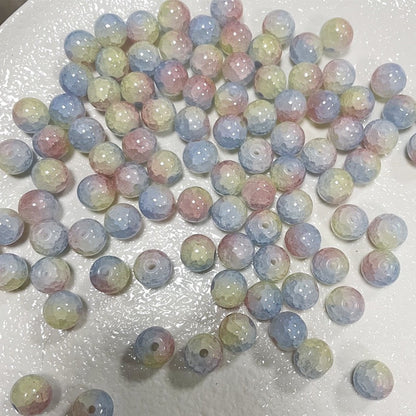 100pcs Colorful Glass Crackle Round Loose Beads