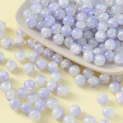 100pcs Colorful Glass Crackle Round Loose Beads