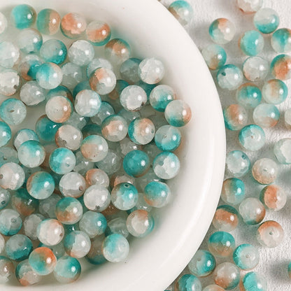100pcs Colorful Glass Crackle Round Loose Beads