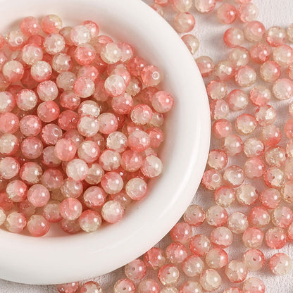 100pcs Colorful Glass Crackle Round Loose Beads
