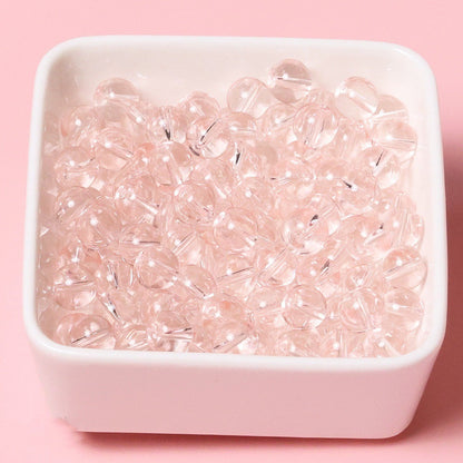 100pcs Clear Translucent Glass Round Beads