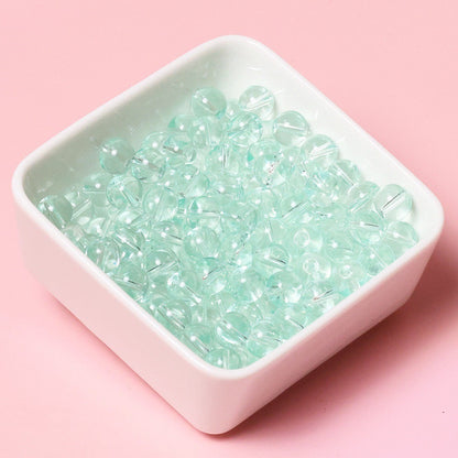 100pcs Clear Translucent Glass Round Beads