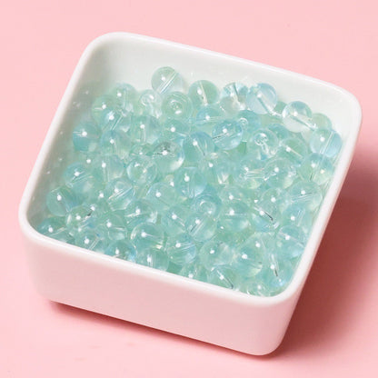 100pcs Clear Translucent Glass Round Beads