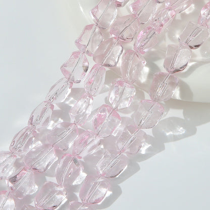 50pcs Clear Translucent Glass Irregular Beads