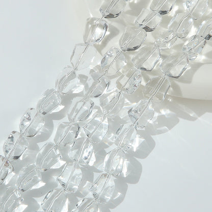 50pcs Clear Translucent Glass Irregular Beads
