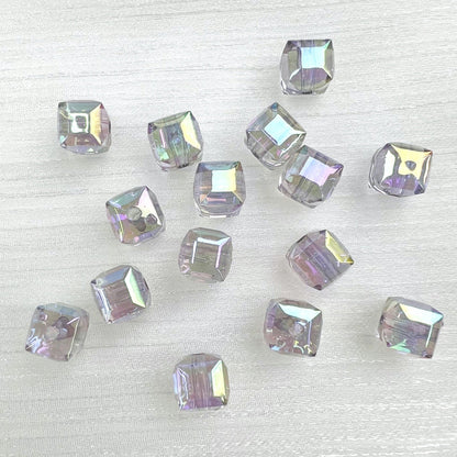 60pcs Transparent Acrylic Cube Beads