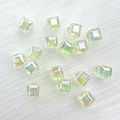 60pcs Transparent Acrylic Cube Beads