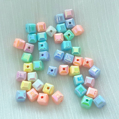 60pcs Transparent Acrylic Cube Beads