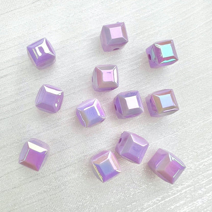60pcs Transparent Acrylic Cube Beads