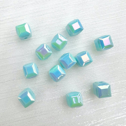 60pcs Transparent Acrylic Cube Beads