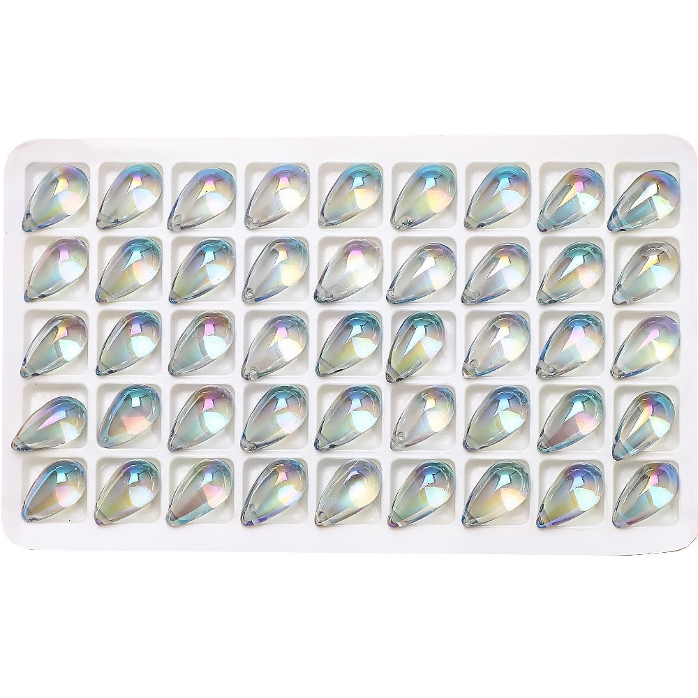 30pcs 9x15mm Teardrop Glass Pendants Beads