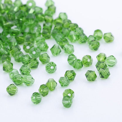 100pcs Shiny Faceted Austria Crystal Beads Bicone Beads