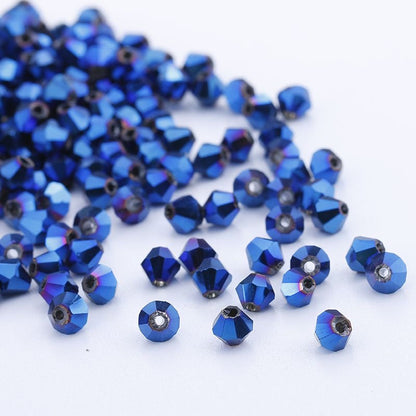 100pcs Shiny Faceted Austria Crystal Beads Bicone Beads