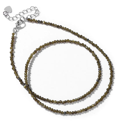 2mm Shining Beads Stone Necklace Choker Jewelry