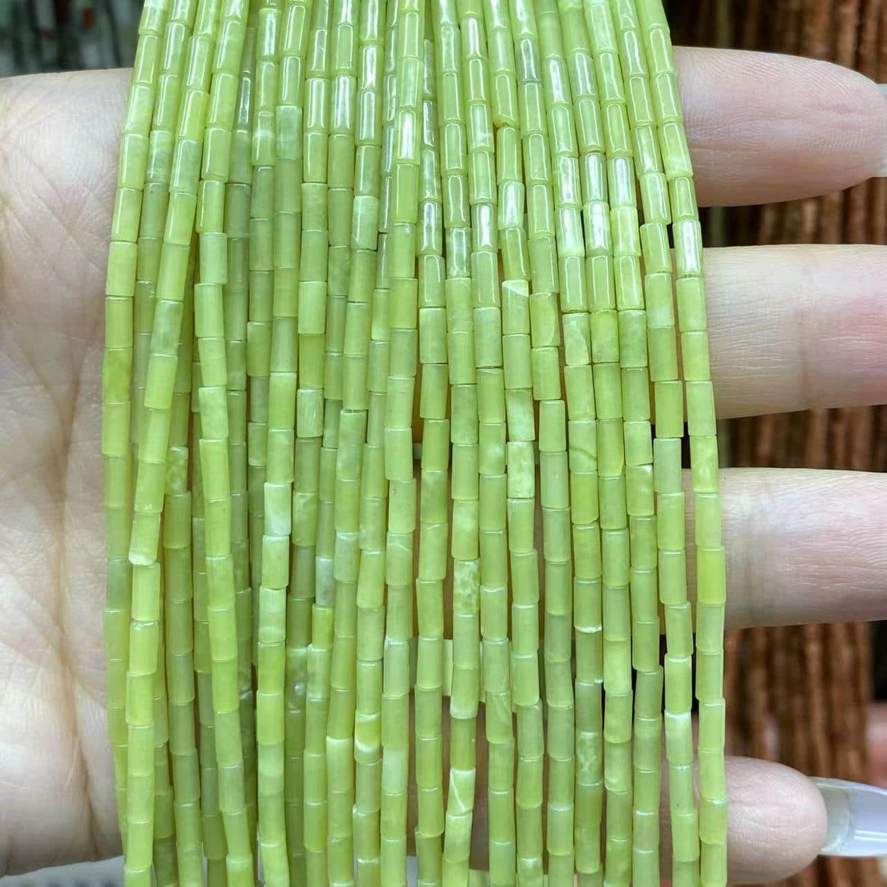 Cylindrical Tube Beads 2x4mm Quartz/Jasper/Agate/Crystal
