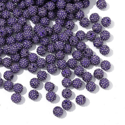 100pcs 10mm Rhinestone Beads Shiny Round Disco Ball Beads Bulk, Sparkle Crystal Clay