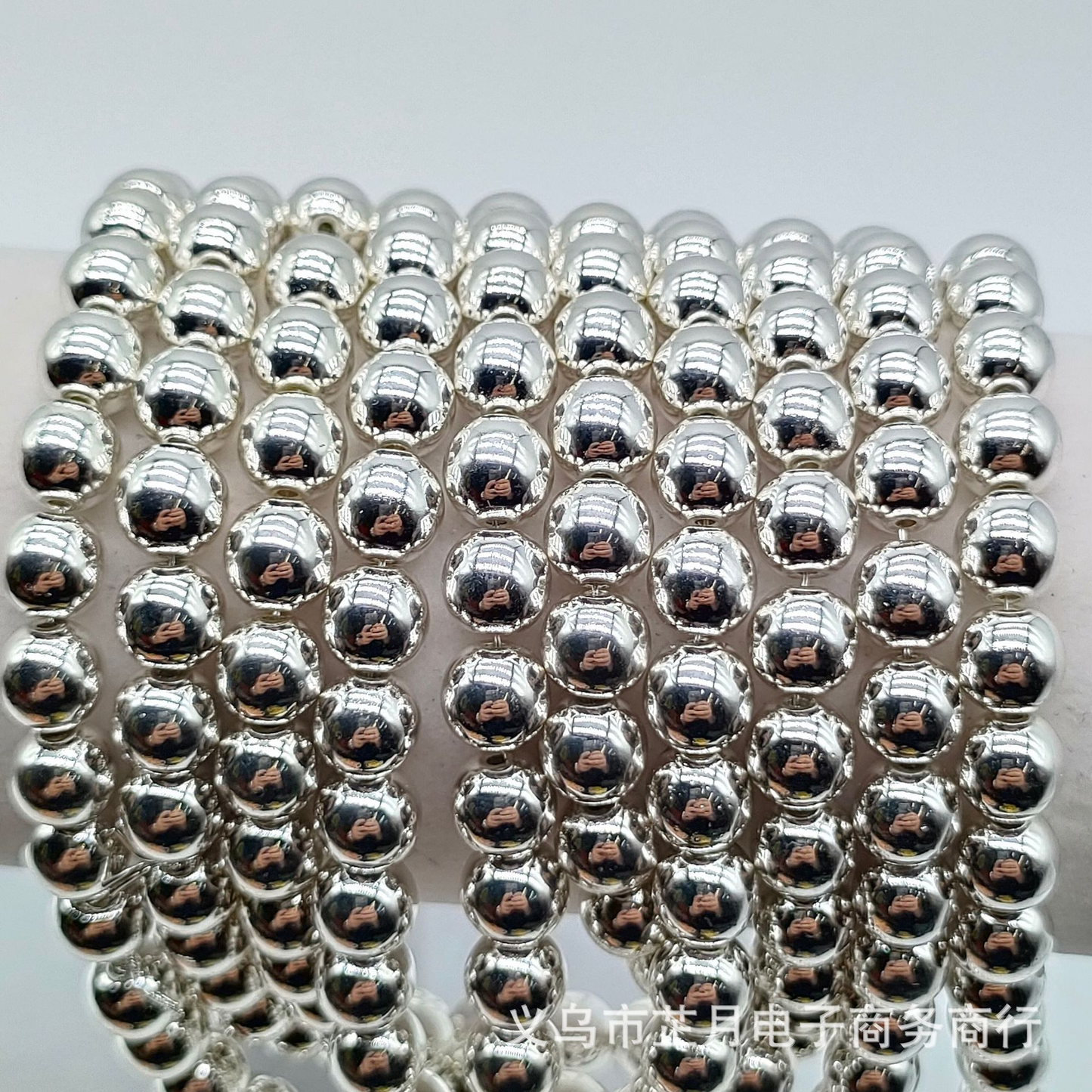 Round Silver Color Non-Magnetic Hematite Beads