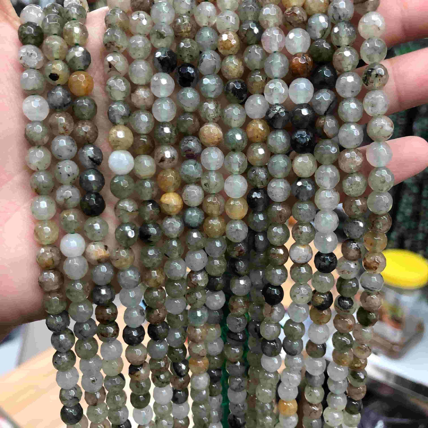 Round Faceted Beads Crystal/Quartz/Jasper/Agate 6mm 8mm 10mm