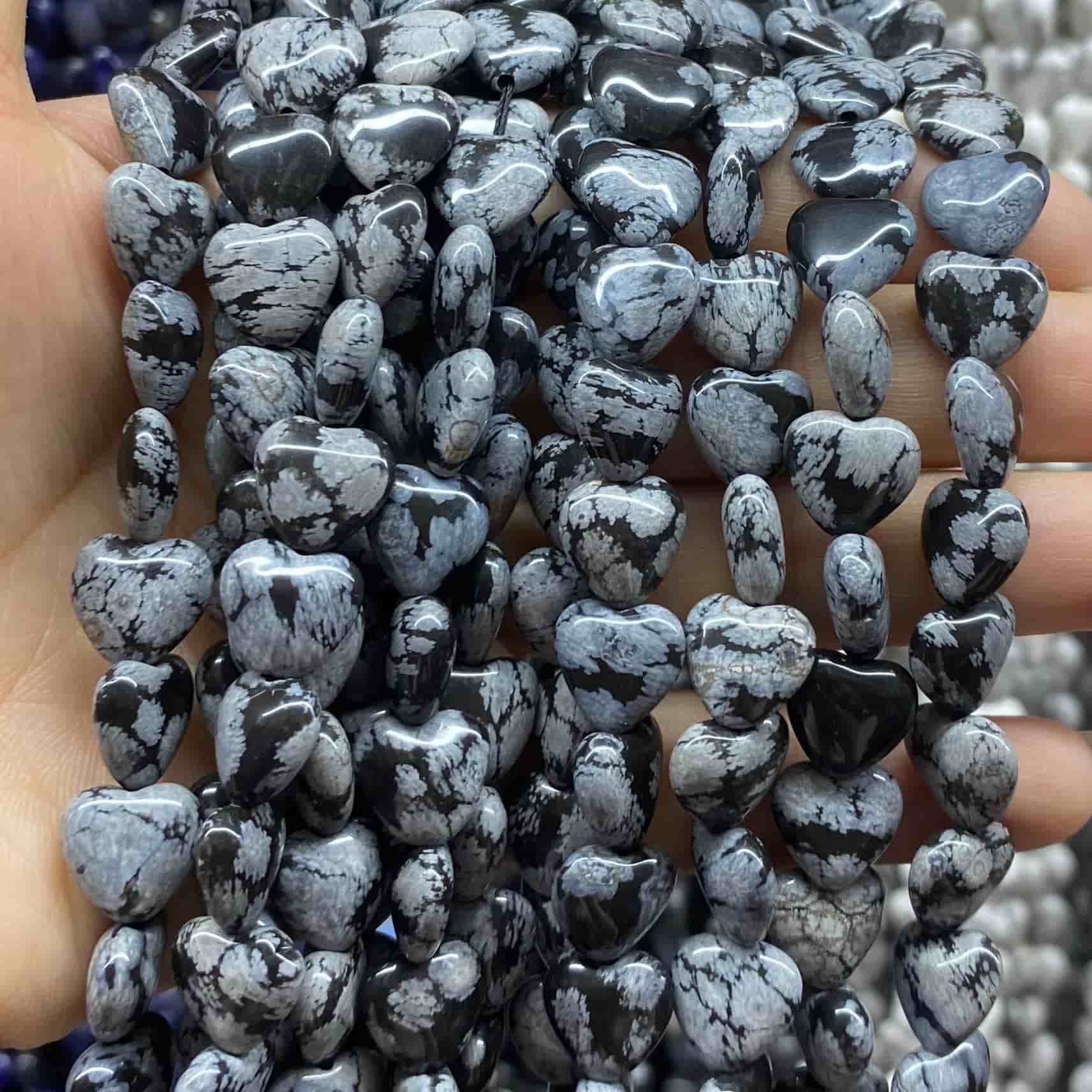 Smooth Heart Shape Beads 10mm/15mm Quartz/Jasper/Agate/Crystal
