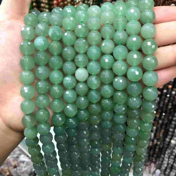 Faceted Round Aventurine Beads