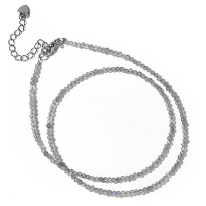 2mm Shining Beads Stone Necklace Choker Jewelry