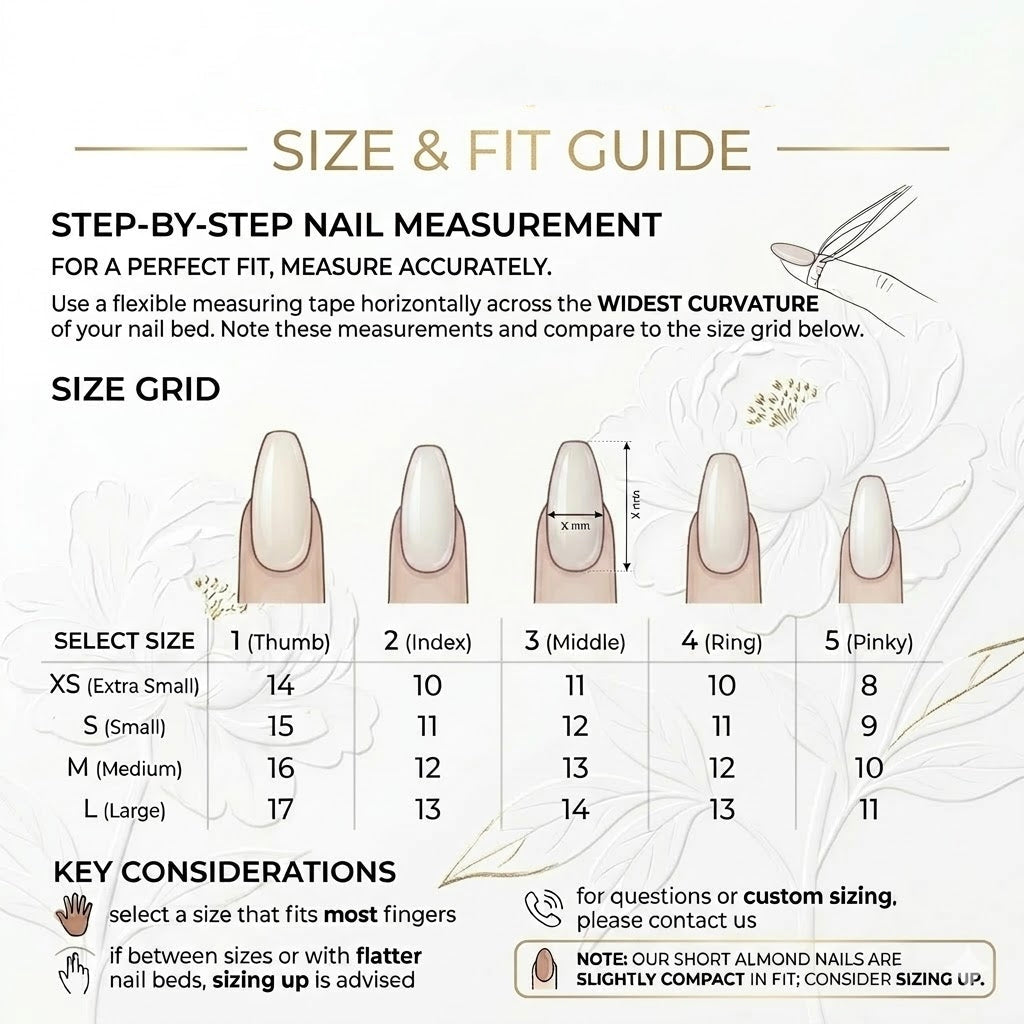#3 Press-On Nails Box | Handmade | Reusable | Glitter + Gems + Floral | French Tips