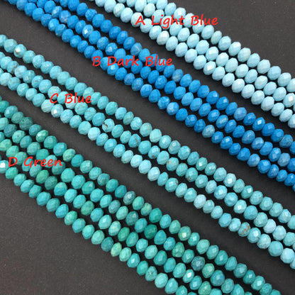 Turquoise Loose Beads Round Fcaeted Rice Rondelle Flat Oval Irregular Shape Beads