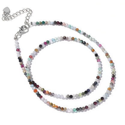 2mm Shining Beads Stone Necklace Choker Jewelry