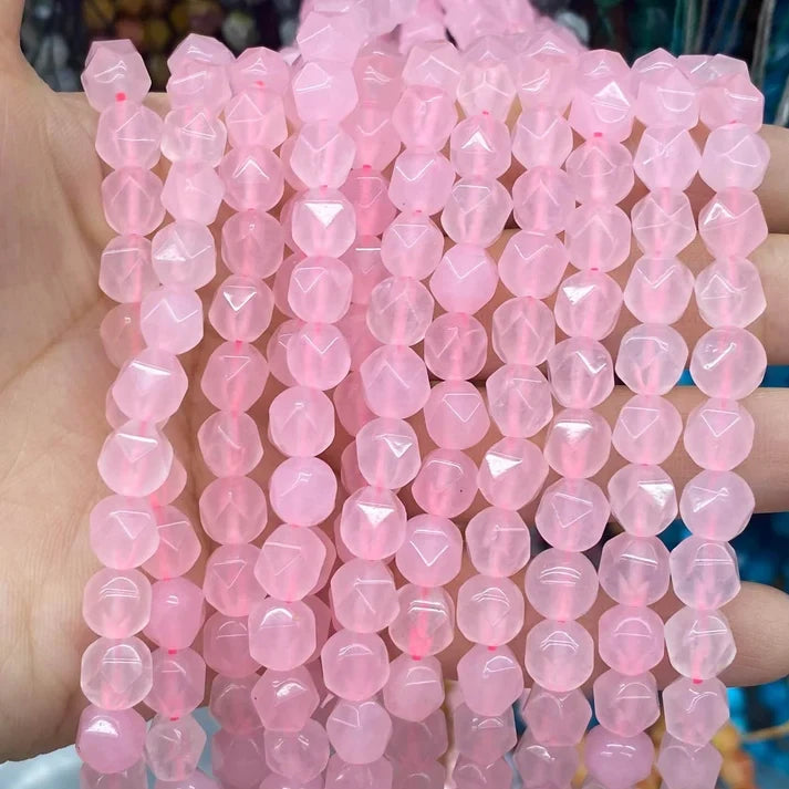 Diamond Shape Rose Quartz Beads