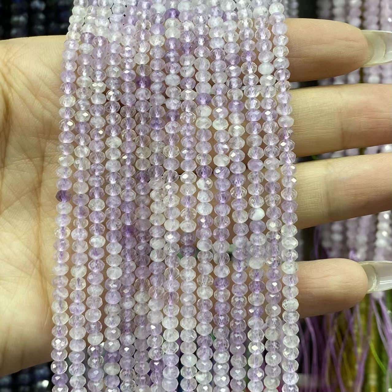 Faceted Rondelle Beads 2x3mm 3x4mm Gemstone/Quartz/Jasper/Agate