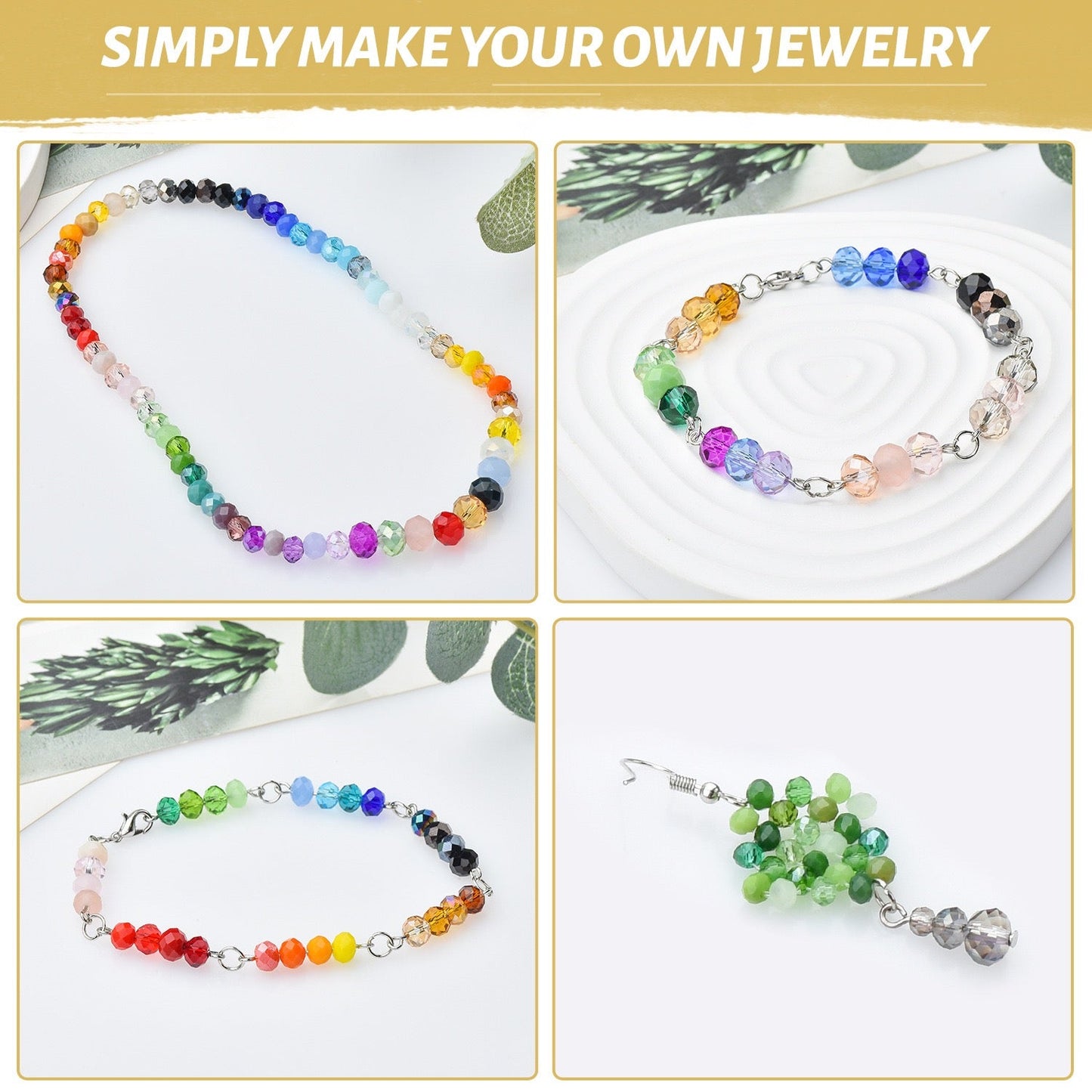 Rondelle Multicolored AB Glass Beads