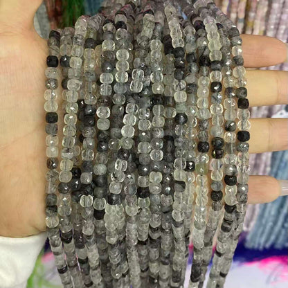Square Faceted Beads 4-5MM Gemstone/Quartz/Jasper/Agate
