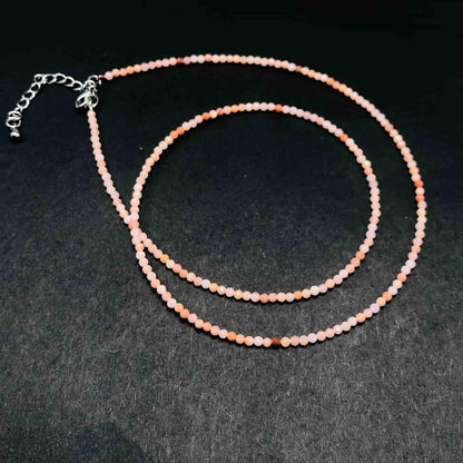 2mm Shining Beads Stone Necklace Choker Jewelry