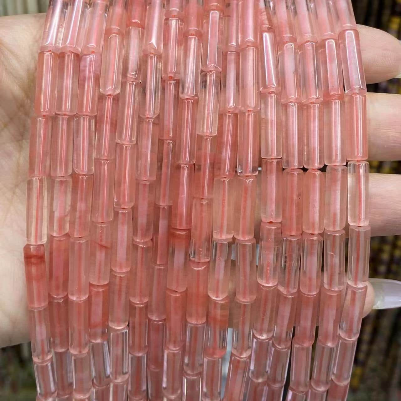 Cylindrical Tube Beads 4x13mm Quartz/Jasper/Agate/Crystal